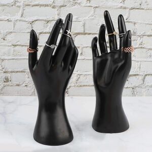1x Black Mannequin Hand Jewelry Display Stand – Ring & Bracelet Display Holder